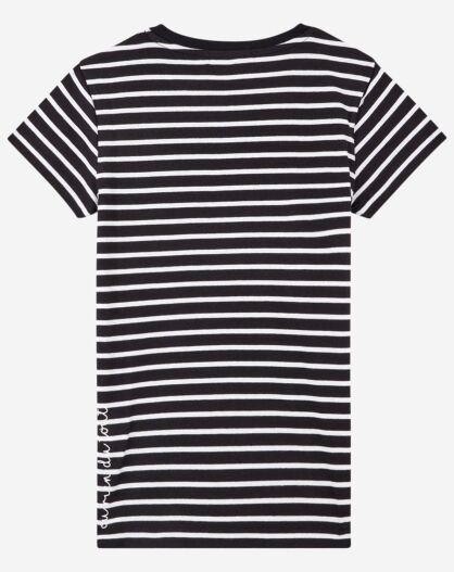 T-Shirt marinière en Coton noir/blanc